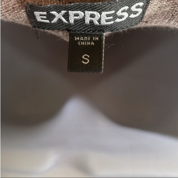Express light brown tunic top Casual Career Small oversized sweater thin Comfy - Picture 8 of 11